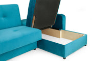 Sheer Sofabed - Plush Teal Universal Corner - 230 x 170 cm 