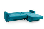 Sheer Sofabed - Plush Teal Universal Corner - 230 x 170 cm 