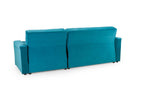 Sheer Sofabed - Plush Teal Universal Corner - 230 x 170 cm 