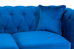 Hampton Footstool - Plush Blue 