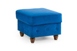 Hampton Footstool - Plush Blue 