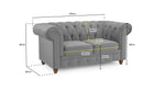 Hampton Sofa - Plush Grey 2 Seater 