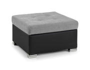 Preston Footstool - Black/Grey - 66 CM 