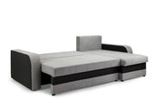 Preston Sofabed - Black/Grey Universal Corner - 230 x 145 CM 