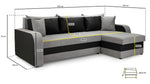 Preston Sofabed - Grey Universal Corner - 230 x 145 CM 