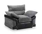 Colton Sofa - Black/Grey Armchair - 112 CM 