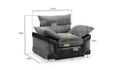 Colton Sofa - Black/Grey Armchair - 112 CM 