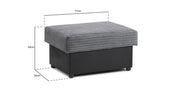 Colton Footstool - Black/Grey - 77 CM 