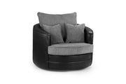 Colton Sofa - Black/Grey Swivel Chair - 105 CM 
