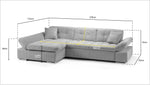 Malvi Sofabed - Grey Left Hand Facing Corner 
