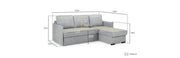 Miel Sofabed - Grey Universal Corner - 217 x 154 cm 