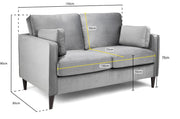 Munich Sofa - Plush Grey 2 Seater - 150 CM 