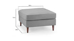 Munich Footstool - Plush Grey - 68 CM 