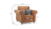 Oakland Sofa - Tan Armchair - 115 CM 