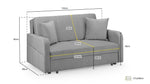 Virginia Sofabed - Beige 2 Seater - 153 CM 