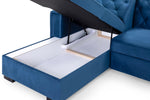 Hawaii Sofabed - Plush Blue Left Hand Facing Corner 260 x 180 cm 