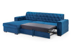 Hawaii Sofabed - Plush Blue Left Hand Facing Corner 260 x 180 cm 