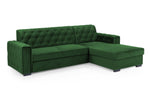 Hawaii Sofabed - Plush Green Right Hand Facing Corner 260 x 180 cm 