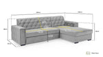 Hawaii Sofabed - Plush Green Right Hand Facing Corner 260 x 180 cm 