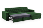 Hawaii Sofabed - Plush Green Right Hand Facing Corner 260 x 180 cm 