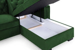 Hawaii Sofabed - Plush Green Right Hand Facing Corner 260 x 180 cm 