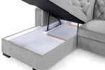 Hawaii Sofabed - Plush Grey Left Hand Facing Corner 260 x 180 cm 