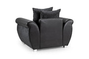 Shannon Sofa - Black/Grey Armchair - 115CM 