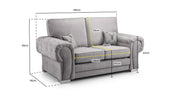 Verona Fullback Sofa - Black 2 Seater - 169 CM 