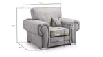 Verona Fullback Sofa - Black Armchair - 113 CM 
