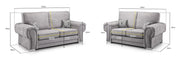 Verona Fullback Sofa - Grey 3+2 Set - 193 x 169 CM 