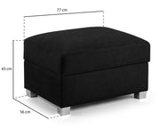 Verona Footstool - Black - 75 CM 