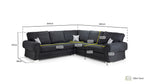 Verona Fullback Sofabed - Grey Large Corner - 263 x 263 CM 