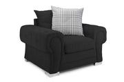 Verona Scatterback Sofa - Black Armchair - 113 CM 