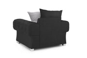 Verona Scatterback Sofa - Black Armchair - 113 CM 