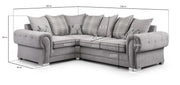 Verona Scatterback Sofa - Black Left Hand Facing Corner - 263 x 180 CM 