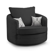 Verona Scatterback Sofa - Black Swivel Chair - 105 CM 