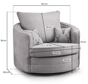 Verona Scatterback Sofa - Black Swivel Chair - 105 CM 