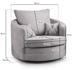 Verona Scatterback Sofa - Grey Swivel Chair - 105 CM 