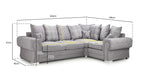 Verona Scatterback Sofabed - Black Right Hand Facing Corner - 263 x 180 CM 