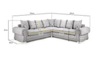 Verona Scatterback Sofabed - Grey Large Corner - 263 x 263 CM 