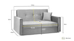 Viva Sofabed - Plush Blue 2 Seater - 153 CM 