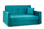 Viva Sofabed - Plush Teal 2 Seater - 153 CM 