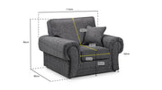 Brandon Sofa - Grey Armchair - 113 CM 