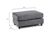 Richmond Footstool - Grey - 100 CM 
