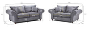 Richmond Fullback Sofa - Stone 3+2 Set - 236 x 202 CM 