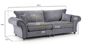 Richmond Fullback Sofa - Stone 4 Seater 