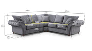 Richmond Fullback Sofa - Stone Large Corner - 270 x 270 CM 