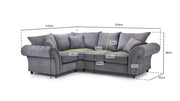 Richmond Fullback Sofa - Stone Left Hand Facing Corner - 270 x 210 CM 