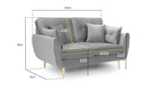 Zinc Sofa - Grey 2 Seater - 153 CM 
