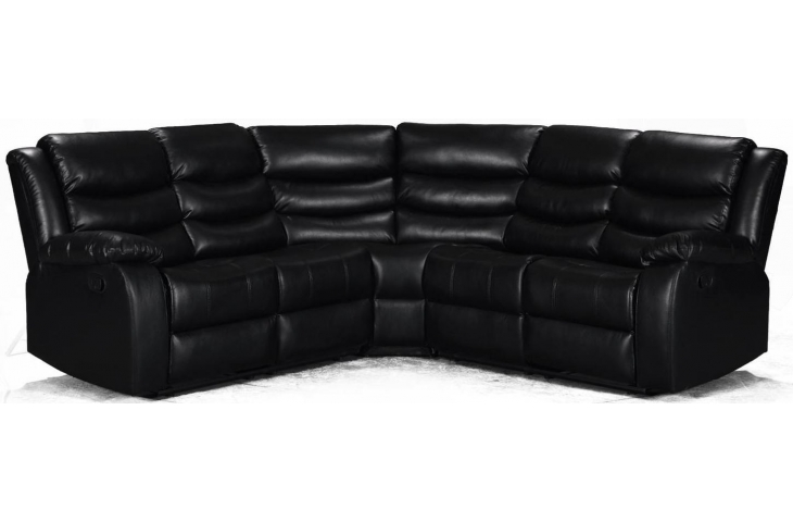 Soro Grey Leather Recliner Corner Sofa, Black Leather Lazy Boy Sofa